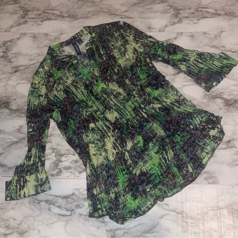 Green and Purple Women's Top